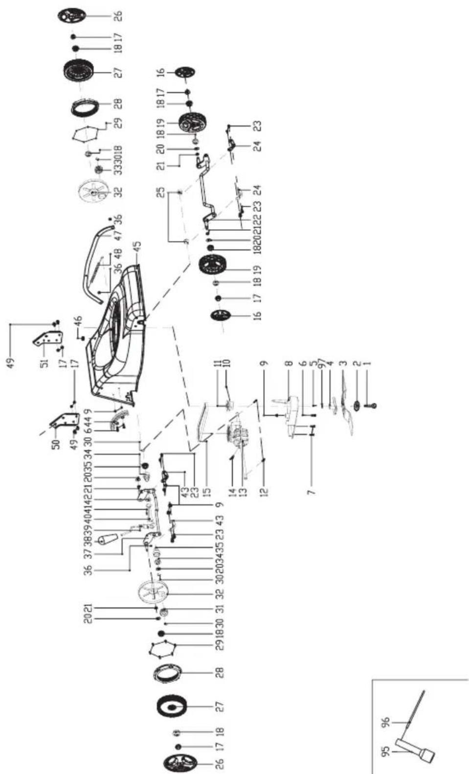 FLORABEST FBM 135 A1 - Dibujo detallado • Disegno esploso Designação de explosão • Exploded Diagram Explosionszeichnungen - 1