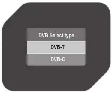 DVB Select type DVB-T DVB-C