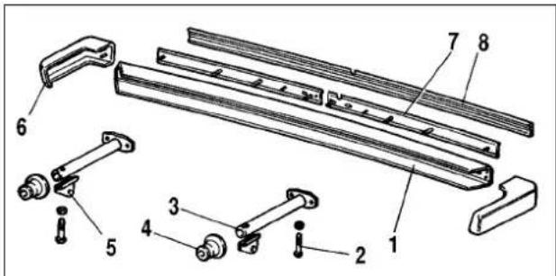 Technical diagram of a mechanical assembly with numbered components for identification