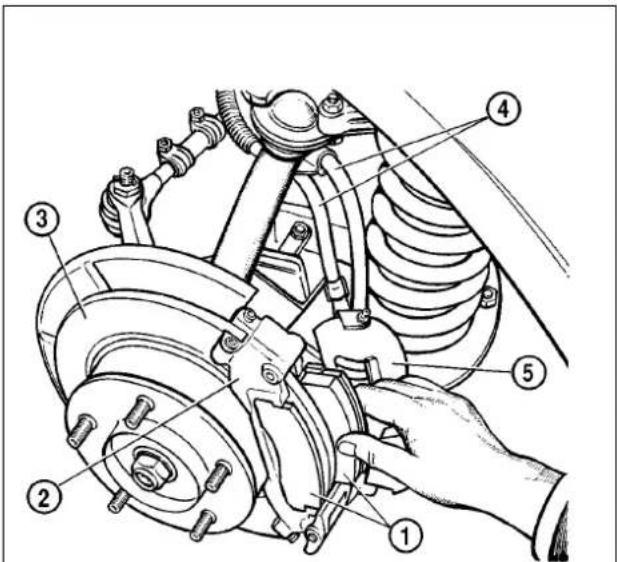 Technical diagram of a vehicle suspension system with numbered components for identification