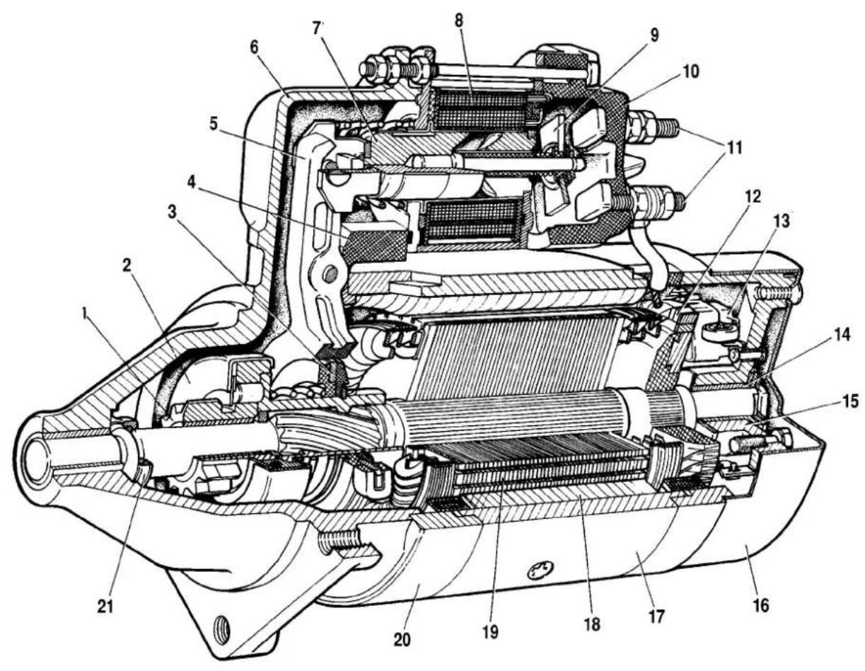 Technical diagram of a mechanical device with numbered components for identification
