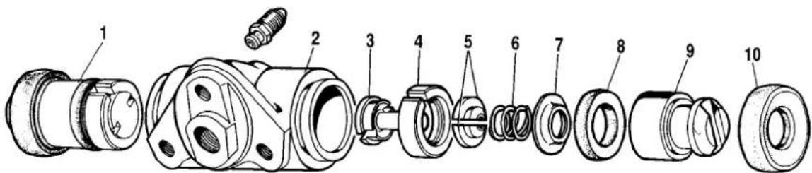 Exploded view diagram of a mechanical assembly with numbered parts for identification