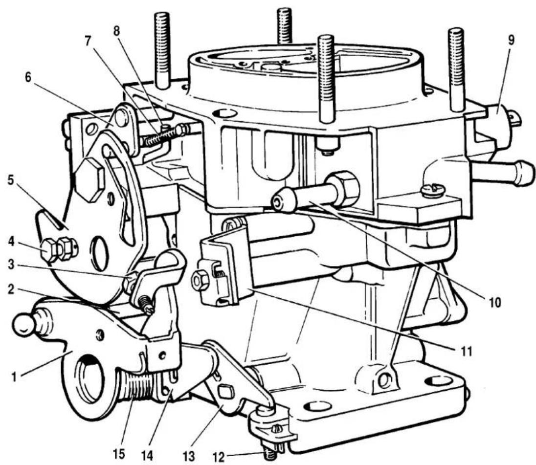 Technical diagram of a mechanical assembly with numbered components for identification