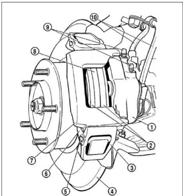 Technical diagram of a mechanical assembly with numbered components for identification