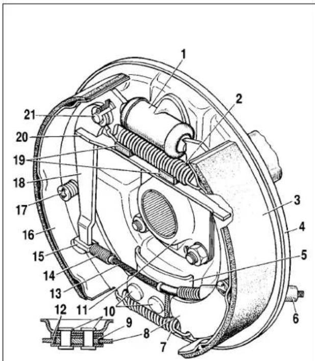 Technical diagram of a mechanical device with numbered components for identification