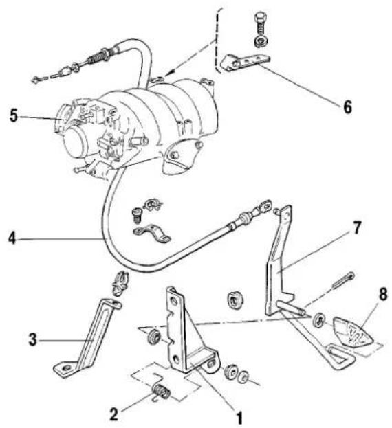 Technical diagram of an automotive engine assembly with numbered parts for identification