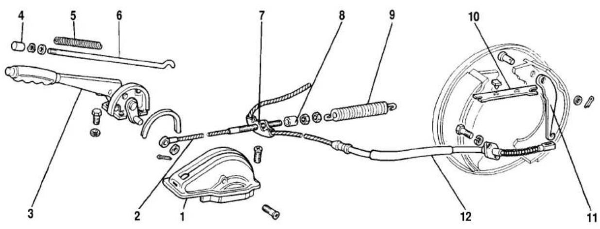 Technical diagram of a mechanical assembly with numbered parts for identification