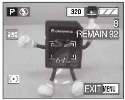 P 320 8 REMAIN 92 64 EXIT MENU