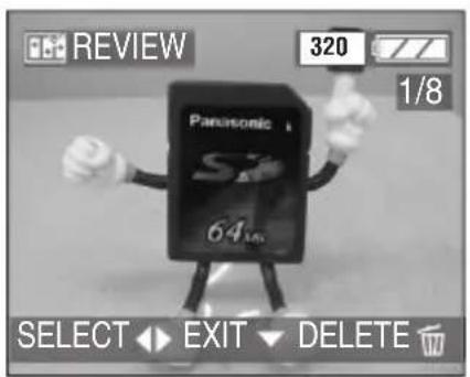 REVIEW 320 1/8 Panasonic 64 Max SELECT EXIT DELETE