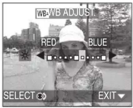 WB-WB ADJUST. RED BLUE SELECT EXIT