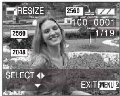 RESIZE 2560 100-0001 1/19 2560 2048 SELECT EXIT MENU Z