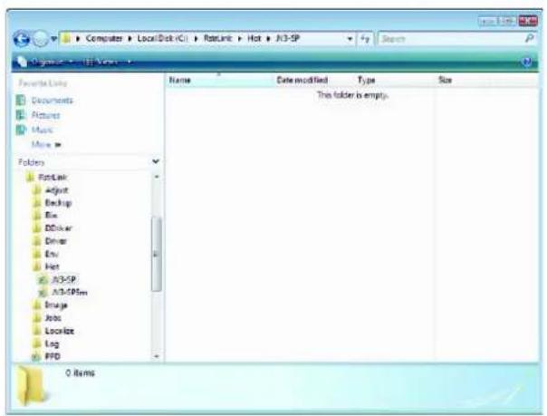 Computer > LocalDisk\C++ > RstLine > Hot > JN3-SP Search Favorites Link Documents Pictures Music Movie> Folders ForkLink Adjust Backup Box DDiskar Driver Env Hot JN3-SP JN3-SPM Image Jobs Lockbox Log PPD Name Date modified Type Size This folder is empty. 0 Items