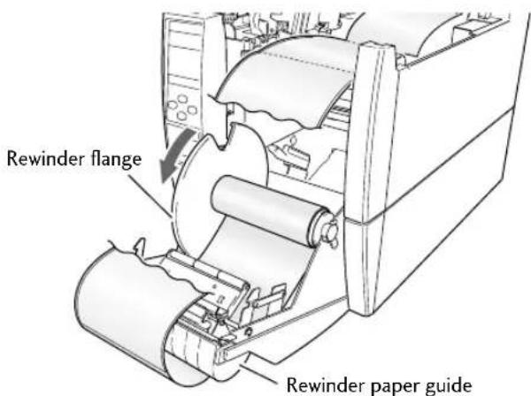 Rewinder flange Rewinder paper guide