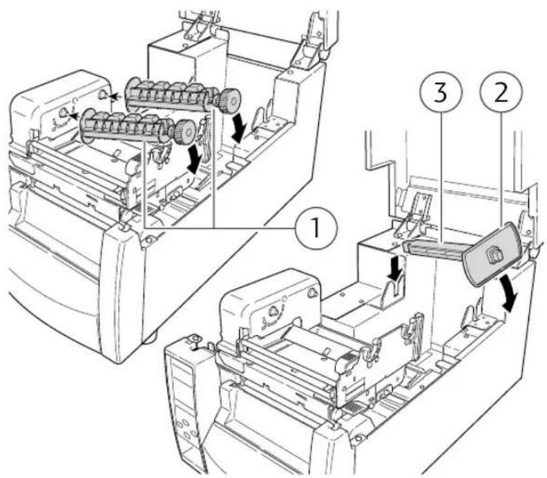 Technical diagram of a mechanical device with numbered parts, showing internal components and assembly steps.