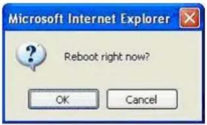 Microsoft Internet Explorer Reboot right now? OK Cancel