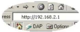 press http://192.168.2.1 DAP Options