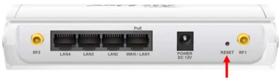 PoE RF2 LAN4 LAN3 LAN2 WAN / LAN1 POWER DC 12V RESET RF1