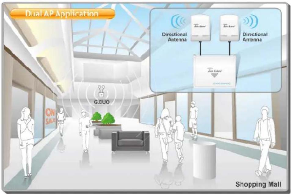 Dual AP Application Directional Antenna Directional Antenna G.DUO Shopping Mall