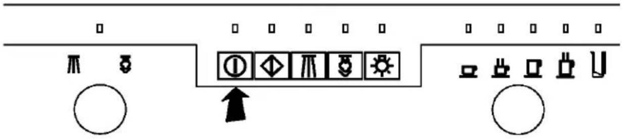 Diagram showing electrical or mechanical symbols with icons and directional arrows, likely representing a circuit or signal flow.