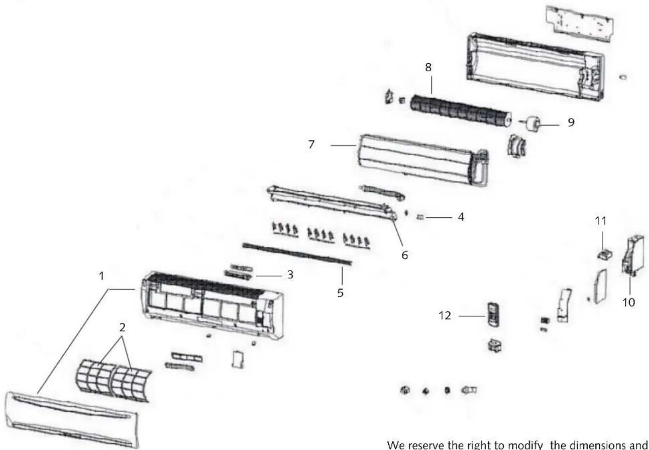 1 2 3 4 5 6 7 8 9 10 11 12 We reserve the right to modify the dimensions and
