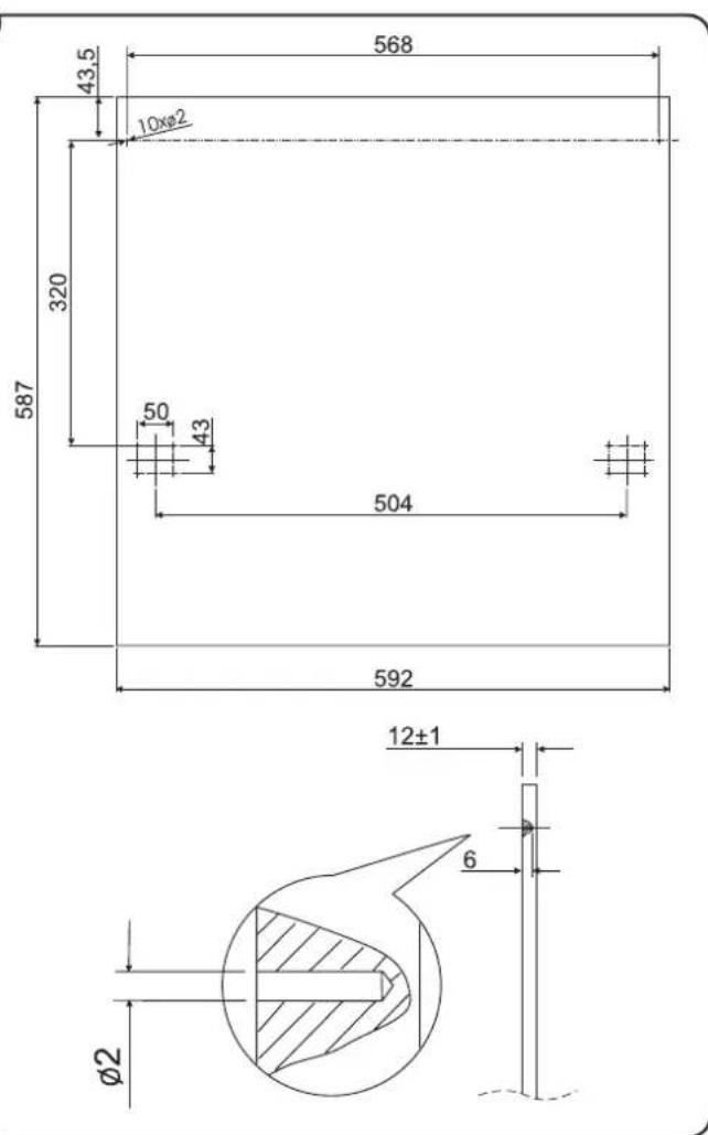568 43,5 10xφ2 320 587 50 43 504 592 12±1 6 φ2