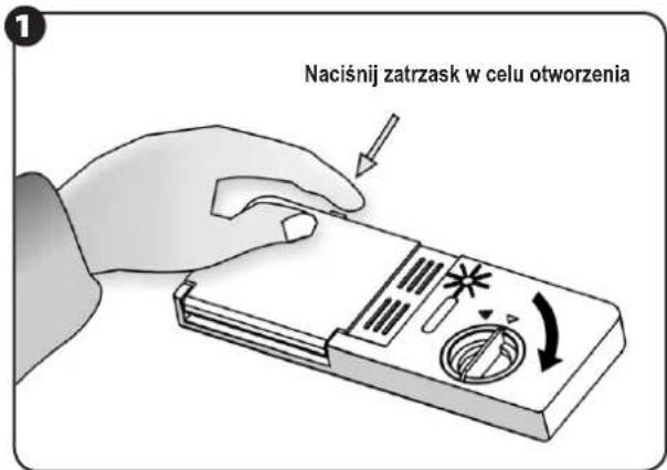 Naciśnij zatrzask w celu otworzenia