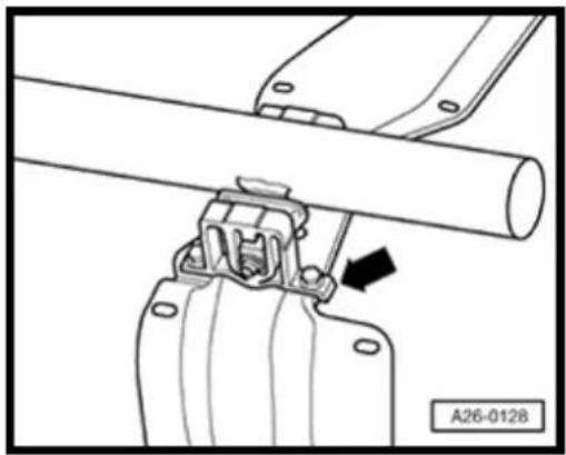 VOLKSWAGEN Golf GTI (2001) - Fig. 2 Aligning forward muffler parallel - 1