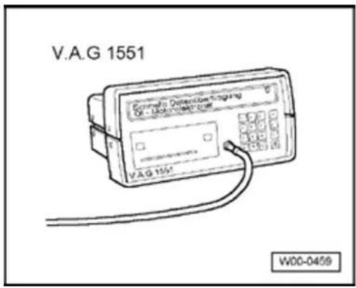 V.A.G 1551 Control Panel Detection/Adaptive V.A.G 1551 W00-0459