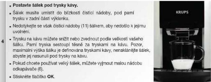 KRUPS EA 900030 - - Naplňte šálek uvedeným objemem mléka. - 2