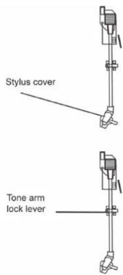 Stylus cover Tone arm lock lever