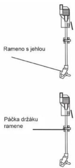 Rameno s jehlou Páčka držáku ramene