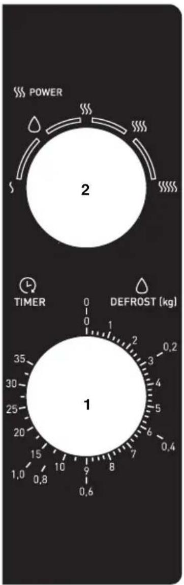 POWER 2 TIMER DEFROST (kg) 1 0.2 0 1 2 3 4 5 6 7 8 9 0.4 0.6 1.0 0.8 1.5 10 20 25 30 35 0