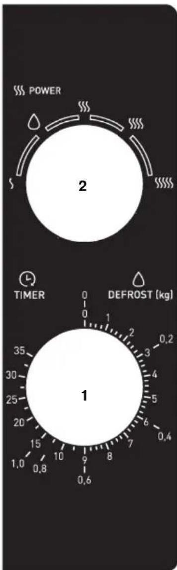POWER 2 TIMER DEFROST [kg] 1 0.2 3 4 5 6 7 8 9 0.4 1.0 0.8 1.5 20 25 30 35 0 0 1 2 3 1 2 3 1 0.6