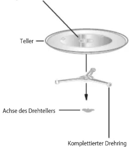 Teller Achse des Drehtellers Komplettierter Drehring