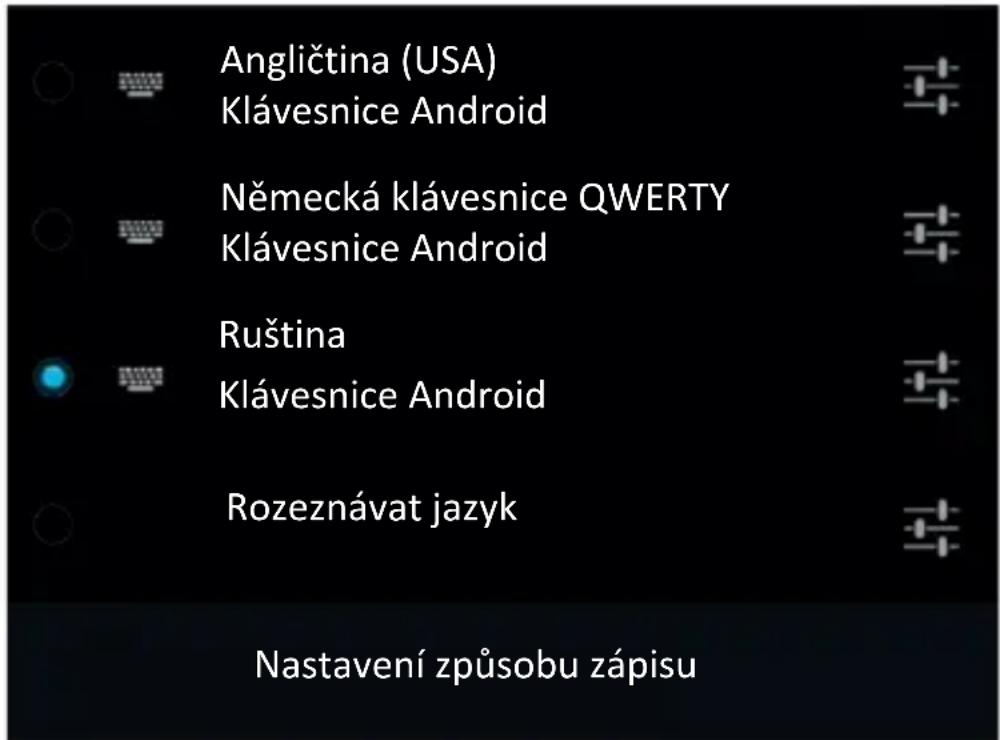 Texet TM-9768HD - Pro výběr jazyka zápisu použijte jednu z těchto možností: - 1