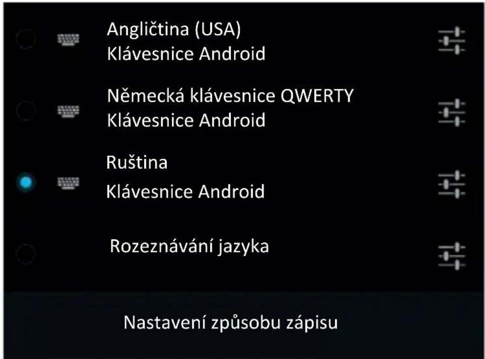 Texet TM-7048 - Pro výběr jazyka zápisu použijte jednu z těchto možností: - 1