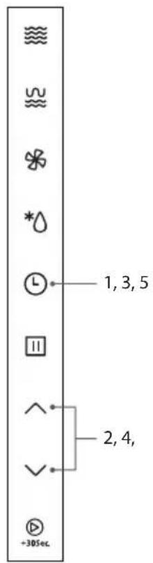 1, 3, 5 2, 4, -30sec