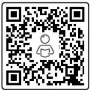 QR code with a central user icon, likely linking to a digital resource or profile