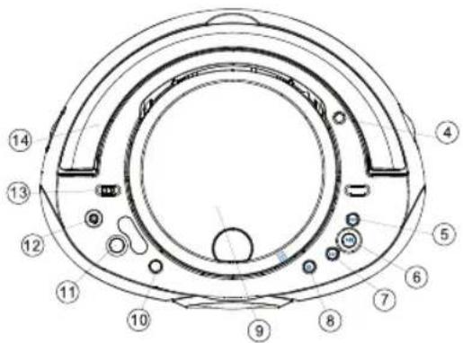 Technical diagram of a circular mechanical component with numbered parts for identification