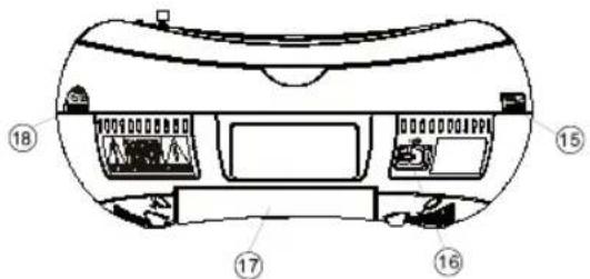 Technical diagram of a car rearview system with numbered components for identification