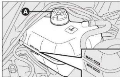 Technical diagram of a mechanical component with labeled parts and an inset view showing a magnified view.