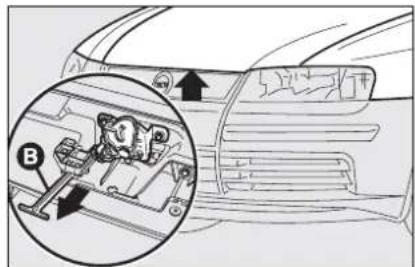Technical diagram showing a mechanical component with labeled parts and an inset magnified view highlighting a specific feature.