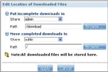 ZYXEL NSA210-1T - Adding a Download Task - 2