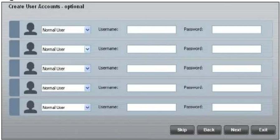 Create User Accounts - optional Normal User Username: Password: Password: Password: Password: Password: Password: Password: Password: Skip Back Next Exit