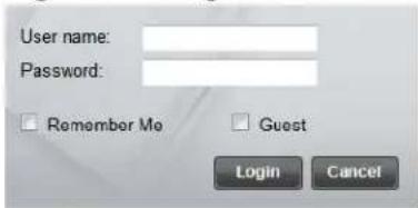 User name: Password: Remember Me Guest Login Cancel