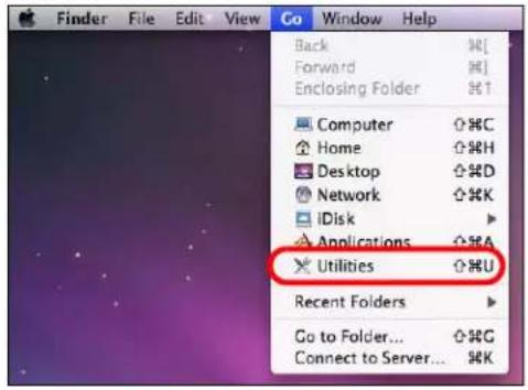Finder File Edit View Go Window Help Back H[Forward H]Enclosing Folder H1 Computer OHC Home OHH Desktop OHD Network OHK IDisk Applications OHA Utilities OHU Recent Folders Go to Folder... OHG Connect to Server... HK