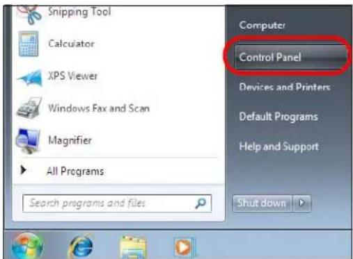 Snipping Tool Calculator XPS Viewer Windows Fax and Scan Magnifier All Programs Search programs and files Computer: Control Panel Devices and Printers Default Programs Help and Support Shut down