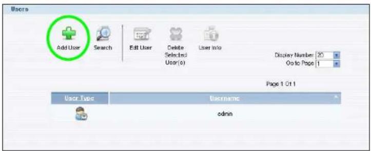 Users Add User Search Edit User Delete User Info User(s) Display Number 20 Opto Page 1 Page 1 Of 1 User Type Username odmn