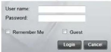 User name: Password: Remember Me Guest Login Cancel