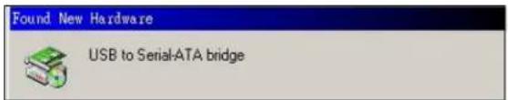 Found New Hardware USB to Serial-ATA bridge
